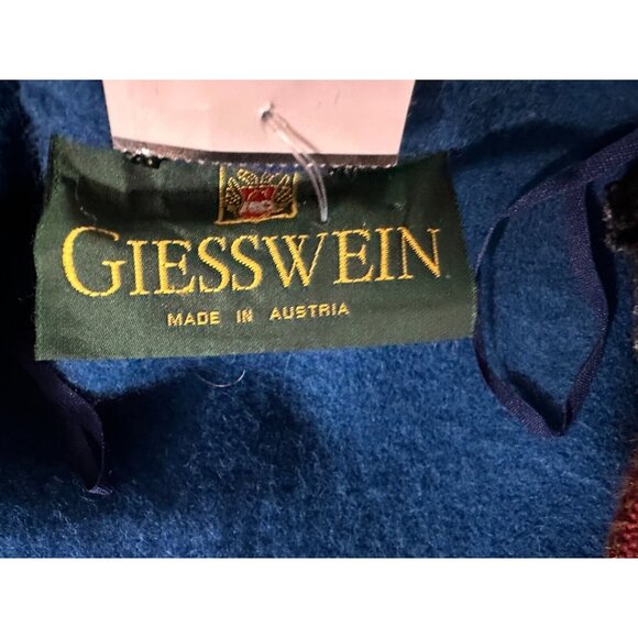 Giesswein Boiled wool long coat color blue size 38 EU / 6 US Vtg made Austria - Picture 5 of 7